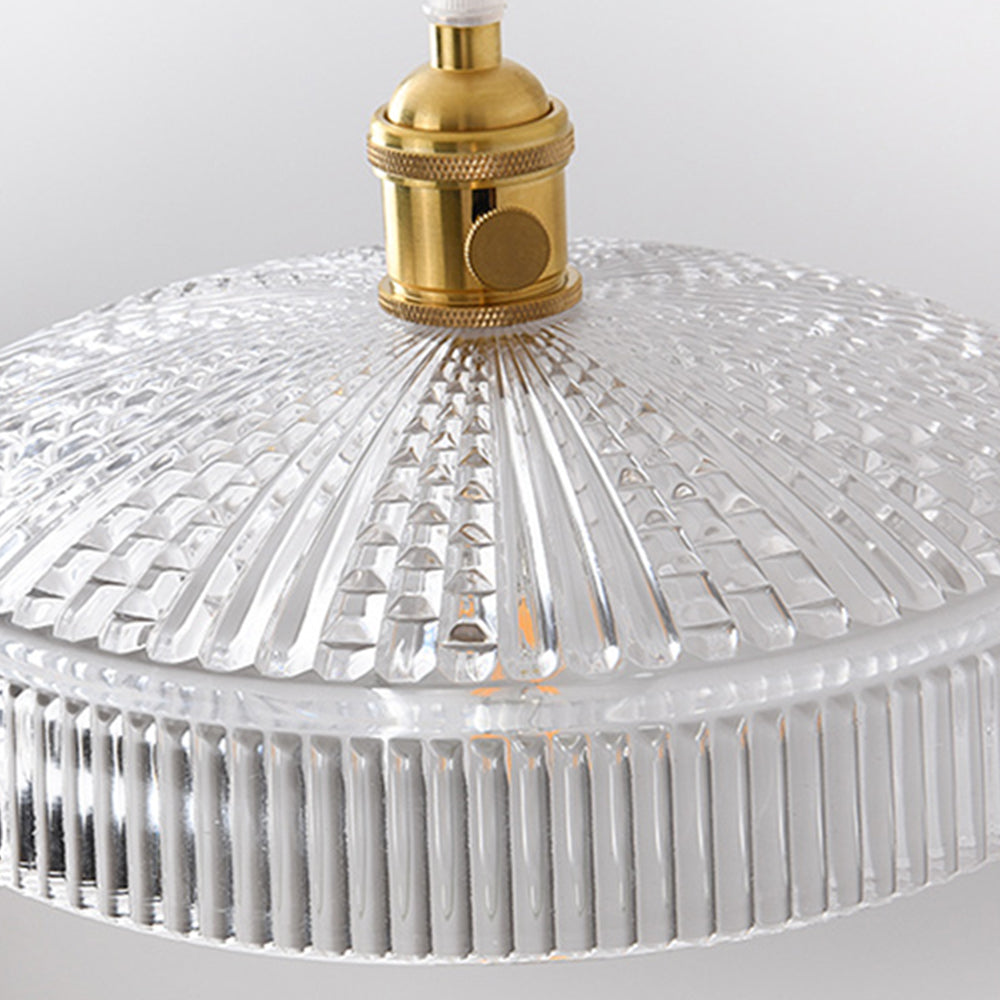 Valentina Luminaires Suspensions Art Deco Floral Vintage Métal/Verre Doré/Clair Salon/Chambre à Coucher - Neutralighting
