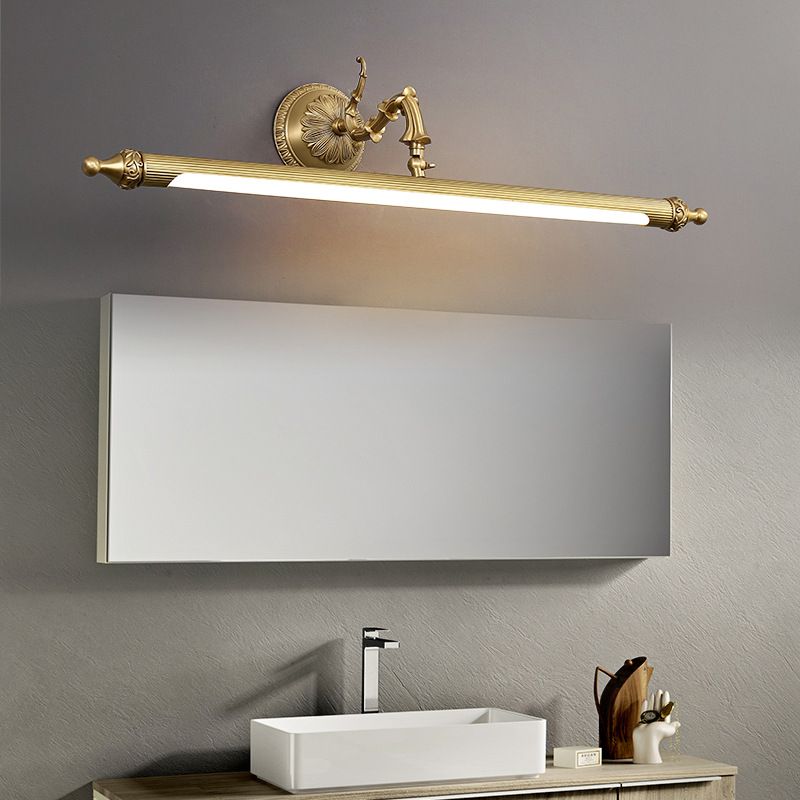 Ray Moderne LED Applique Murale à Miroir Vintage Métal/Acrylique Or Salle de Bain - Neutralighting