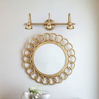 Tiffany Applique Murale Miroir Ronde Vintage, Métal, Or, Salon - Neutralighting