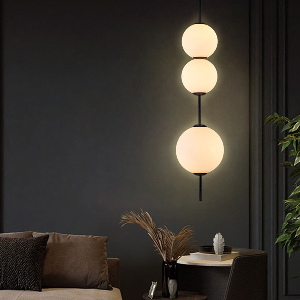 Valentina Luminaires Suspensions Bulle Moderne Simple Métal/Verre Noir Salon/Chambre à Coucher - Neutralighting