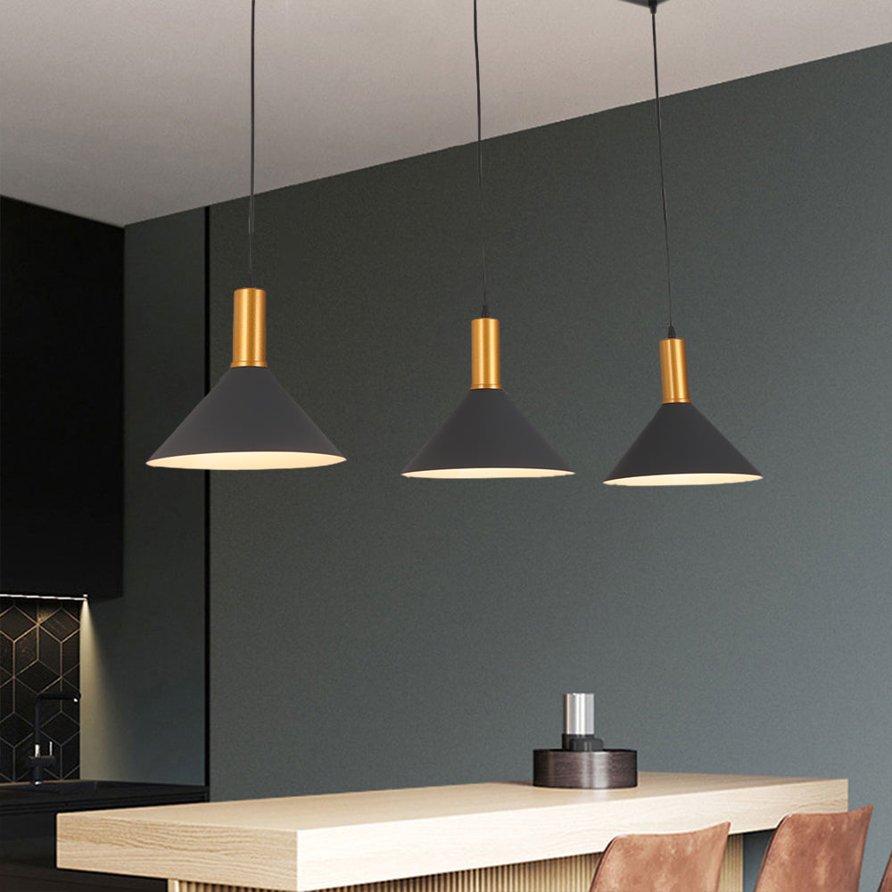 Arisha Suspension Luminaire 3 Lampes Design Italien Métal Verre Vert Grisâtre Salon/Salle à Manger - Neutralighting