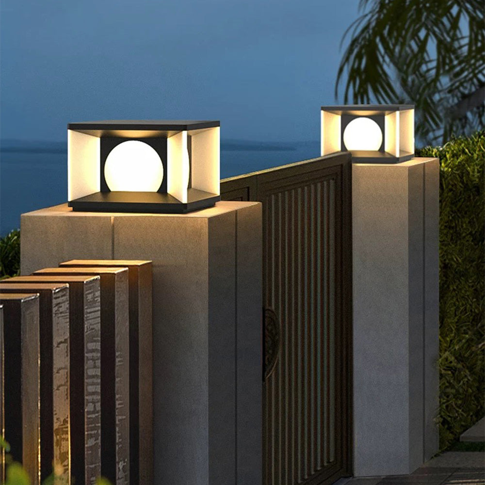Ray Lampe Solaire Pilier Moderne, Métal, Noir, Allée, Câble Solaire - Neutralighting