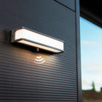 Ray Applique Minimaliste Rectangulaire Moderne, Câble/Solaire, Acrylique, Noir/Blanc, Jardin - Neutralighting
