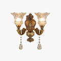 Ray Design Floral Applique Murale Fleur Vintage LED Métal/Verre Bronze Chambre - Neutralighting