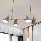 Valentina Luminaires Suspensions 4 Lampes Nordique Bois/Métal Blanc/Vert/Gris Cuisine/Salon - Neutralighting