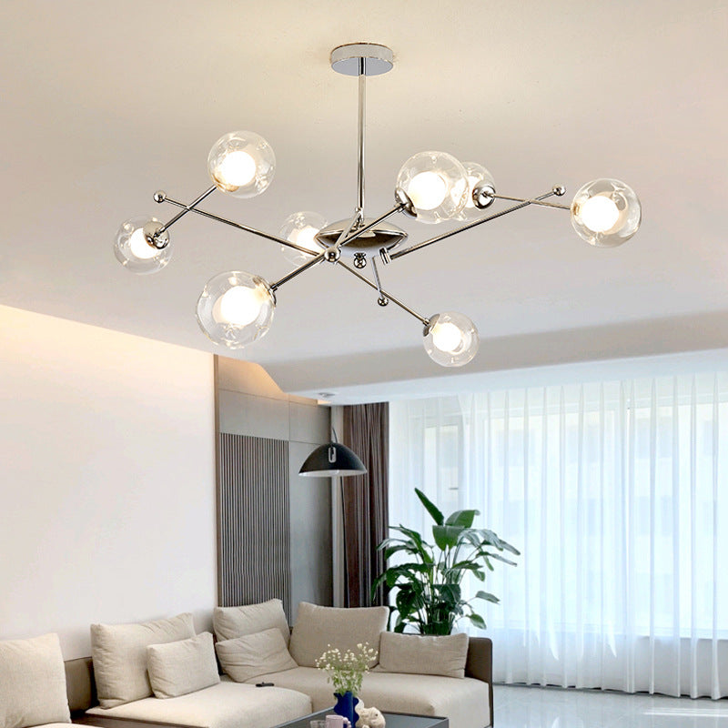 Valentina Moderne LED Lustre Chromé Verre Salon/Chambre À Coucher - Neutralighting