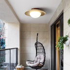 Arisha Rétro Pierre Bois Plafonnier Couloir - Neutralighting
