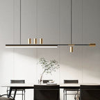Arisha Longueur Moderne LED Suspension Noir Métal Salle À Manger - Neutralighting