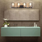 Silva Applique Murale à Miroir Carré Design LED Vintage Métal Noir Salle de Bain - Neutralighting