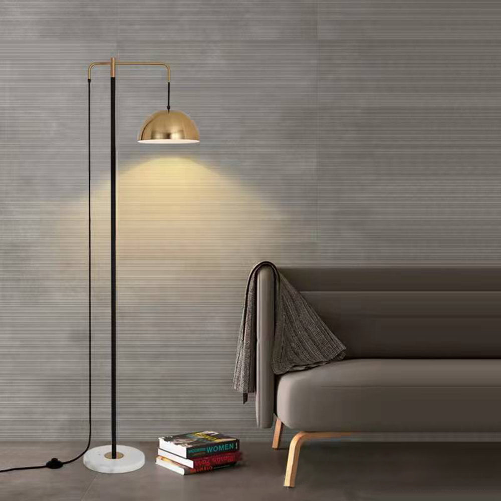 Arisha Design Lampadaire Dôme Simple Métal/Marbre Or Chambre/Salon - Neutralighting
