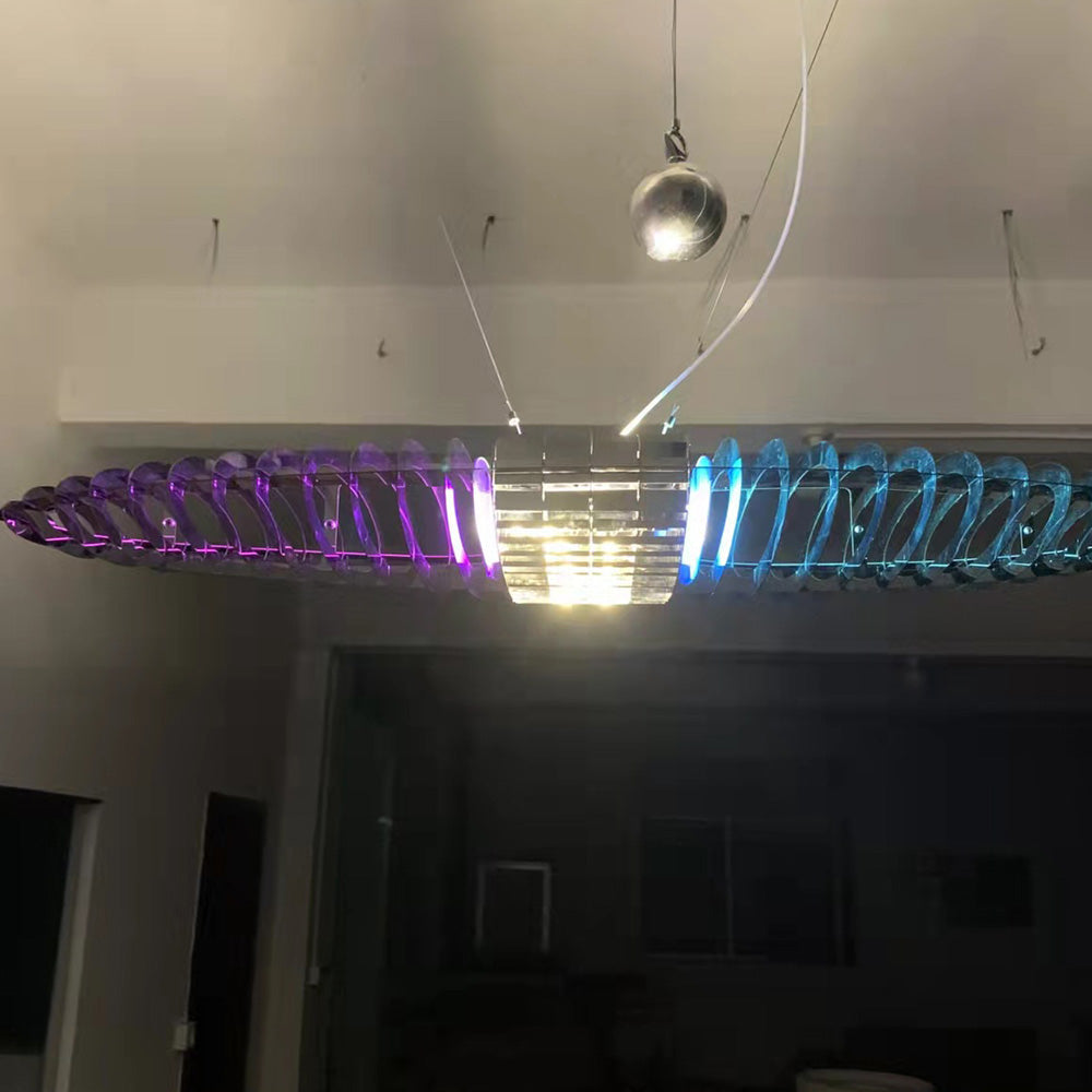 Arisha Suspension Feuille Contemporaine, Acier Inoxydable/Acrylique, Chambre - Neutralighting