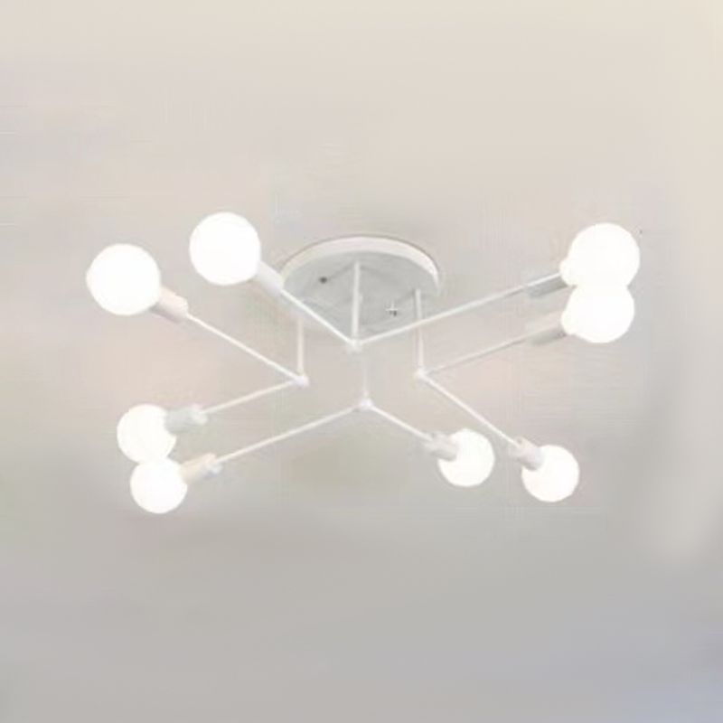 Valentina Plafonnier Linéaire Moderne, Métal/Verre, Blanc/Noir/Doré, Salon - Neutralighting