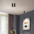 Arisha Cylindre Simple LED Plafonnier Blanc Noir Métal Salon - Neutralighting