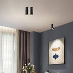 Arisha Cylindre Simple LED Plafonnier Blanc Noir Métal Salon - Neutralighting