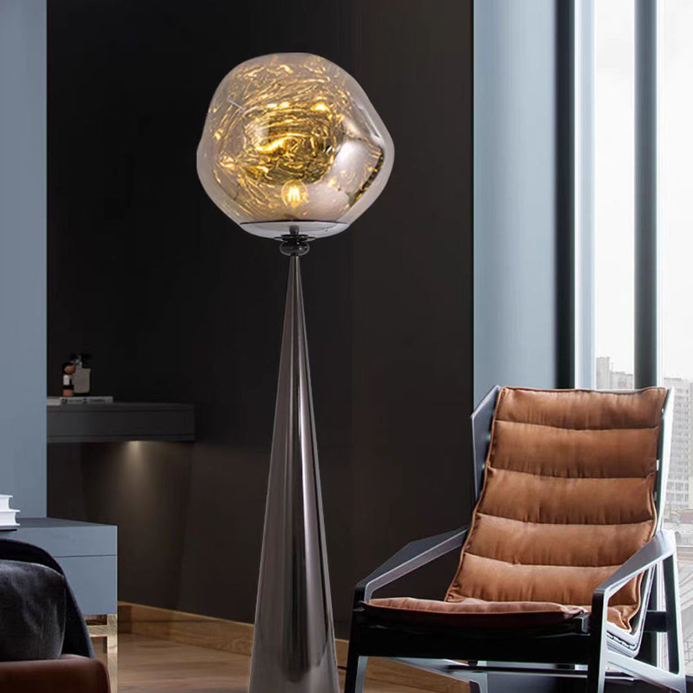 Valentina Design Italien Lampadaire Moderne Métal/Acrylique Rose Dorée/Or/Chromé/Gris Fumé Salon - Neutralighting
