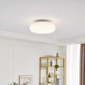 Arisha Plafonnier Ovale Moderne, Métal/Acrylique, Blanc, Salon - Neutralighting