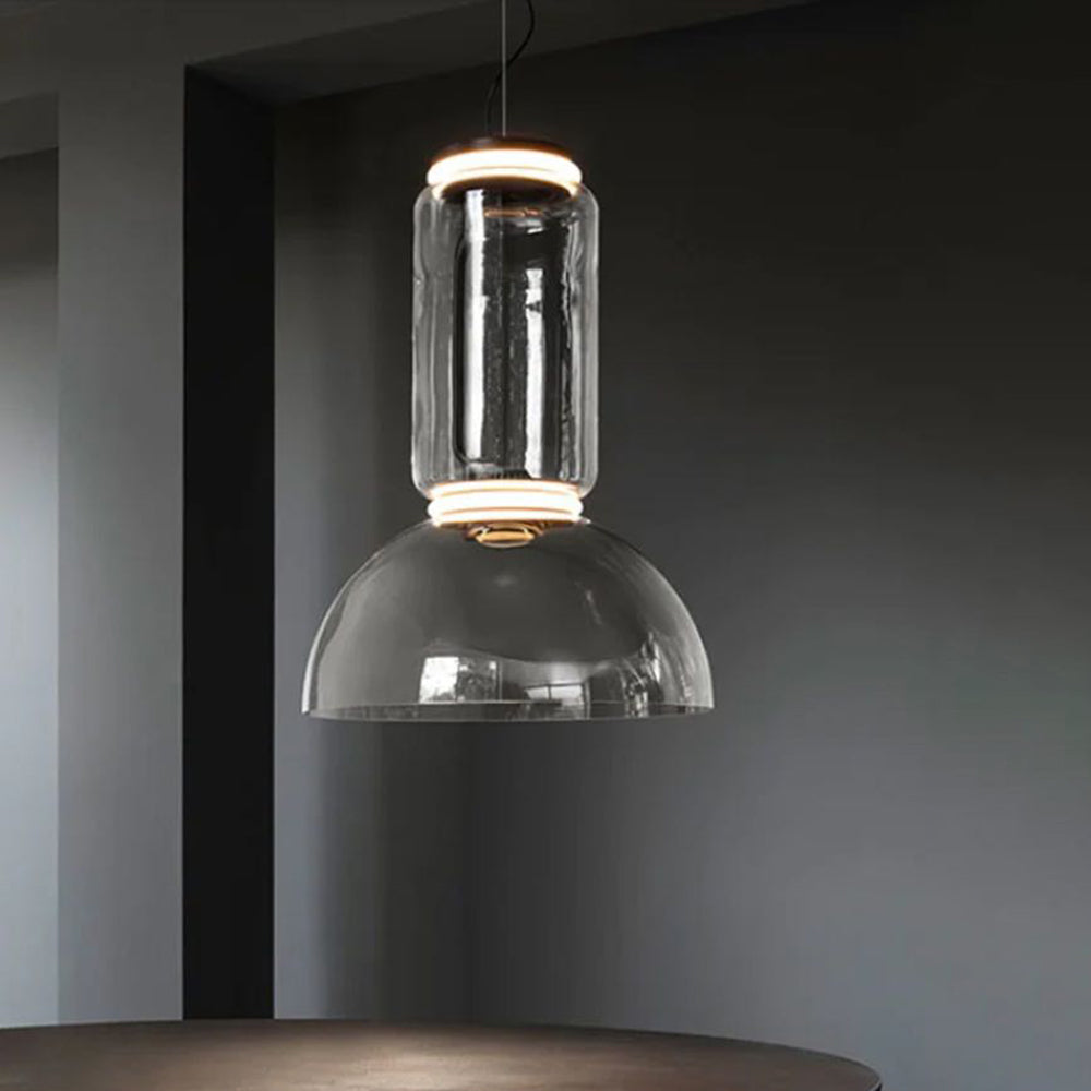 Valentina Luminaires Suspensions LED Cylindre Minimalisme Métal/Verre Transparent Salon/Chambre à Coucher - Neutralighting