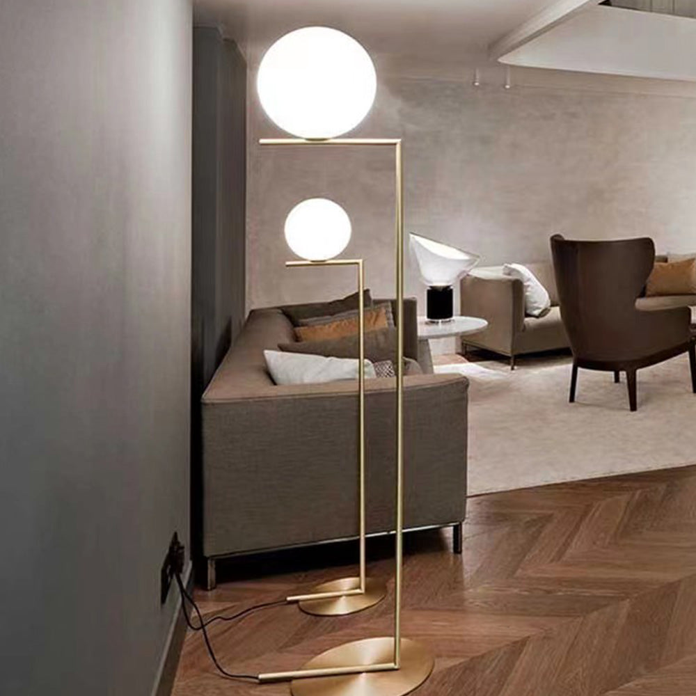 Valentina Lampadaire Globe Moderne Métal/Verre Laiton/Argent Salon/Chambre - Neutralighting