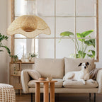 Ritta Tissu Osier Suspension Bambou Chambre à Manger Salle à Manger - Neutralighting