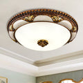 Silva Ronde Retro LED Plafonnier Brass Résine/Verre Chambre à coucher - Neutralighting