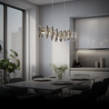 Kristy Lustre LED Moderne Verre/Métal Doré Pour Chambre/Salon - Neutralighting