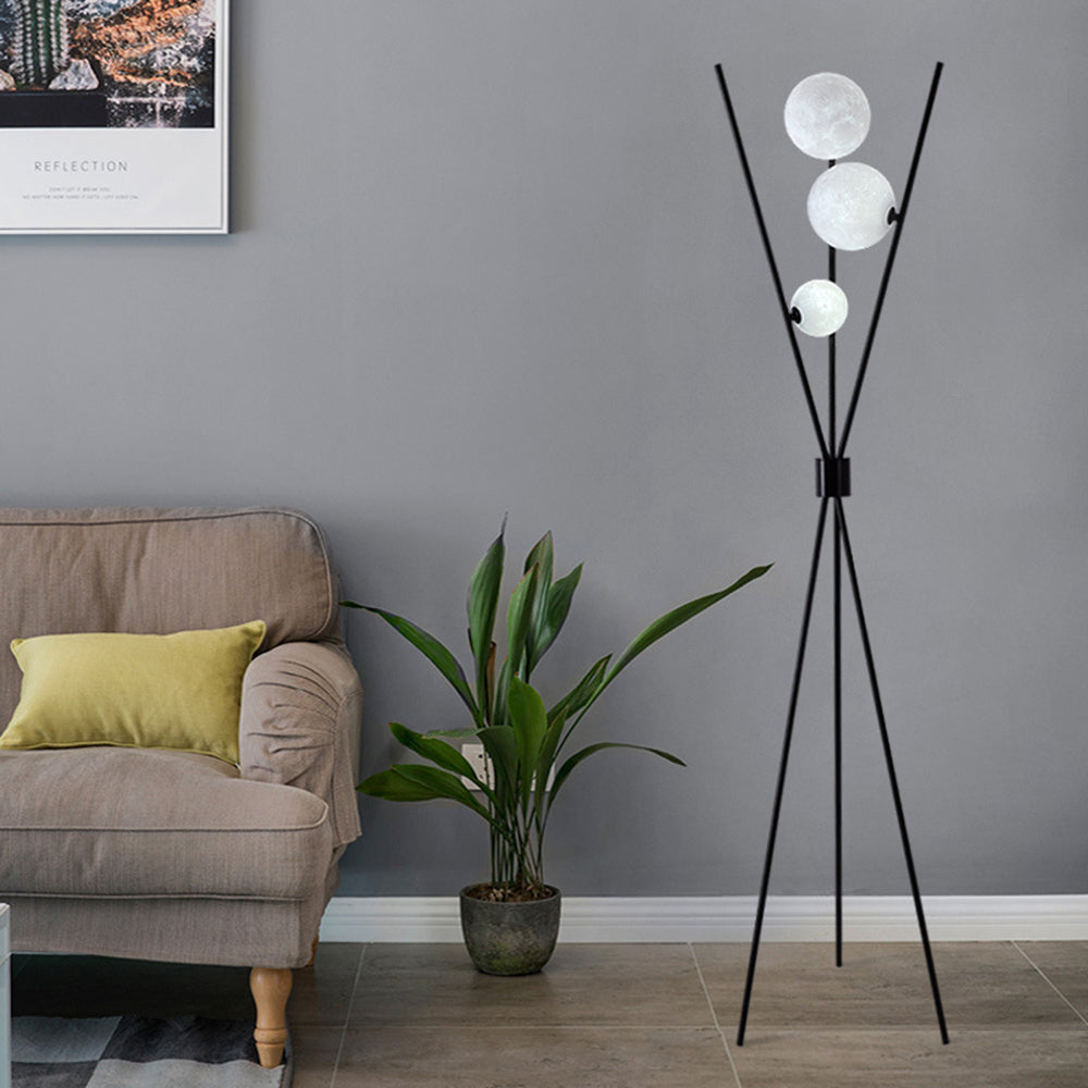 Valentina Design Lampadaire/Lampe de Table Tripode Moderne Métal/Acrylique Blanc/Noir Salon - Neutralighting