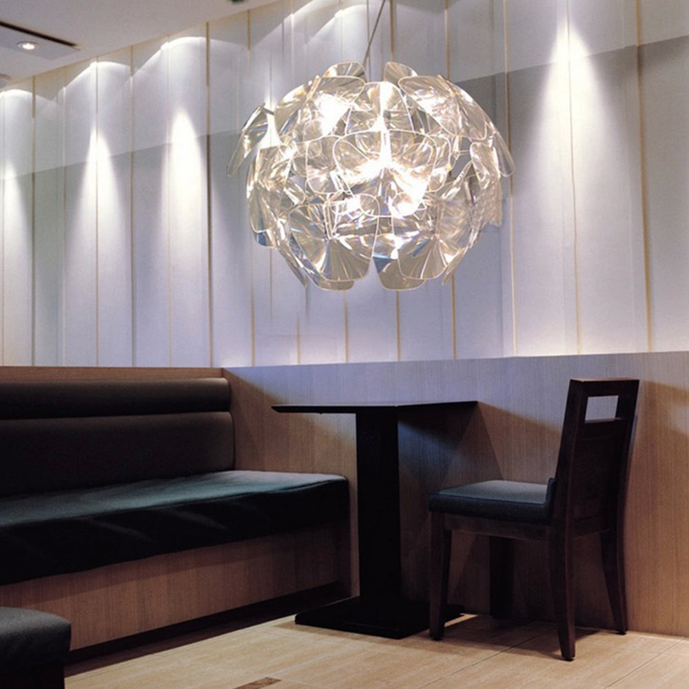 Arisha Suspension Globe Moderne, Metal/PVC, Transparent, Chambre - Neutralighting