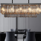 Kristy Luminaires Suspensions Grande Rectangulaire Industrielle Métal/Verre Noir Salle à Manger/Salon - Neutralighting