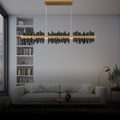 Kristy Lustre LED Rectangles Verre/Métal Noire Or Salon - Neutralighting