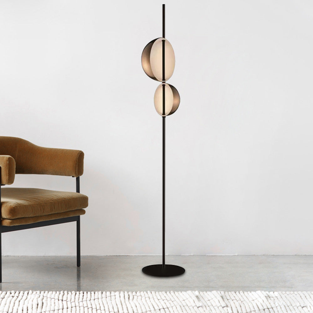 Mira Design Lampadaire Rond Moderne Métal Noir/Or Bureau/Chambre - Neutralighting