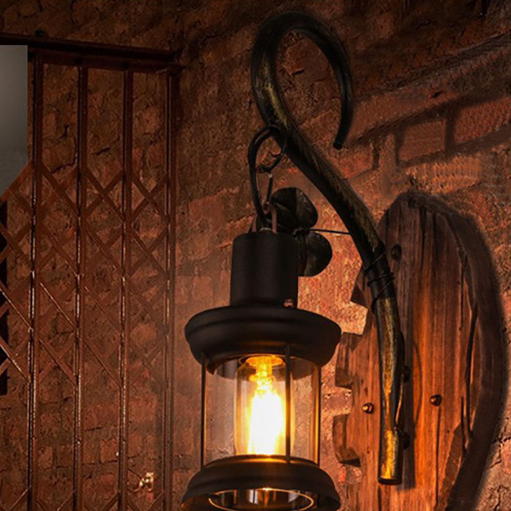Epoch Applique Murale en Forme de Poisson et Lantern, Bois et Métal - Neutralighting