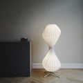 Ritta Lampadaire Plissé Moderne, Métal/Tissu, Blanc, Chambre - Neutralighting