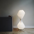 Ritta Lampadaire Plissé Moderne, Métal/Tissu, Blanc, Chambre - Neutralighting