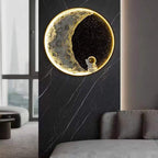 Aria Applique Murale Moderne Astronaute Lune, Métal, Noir, Chambre/Salon - Neutralighting
