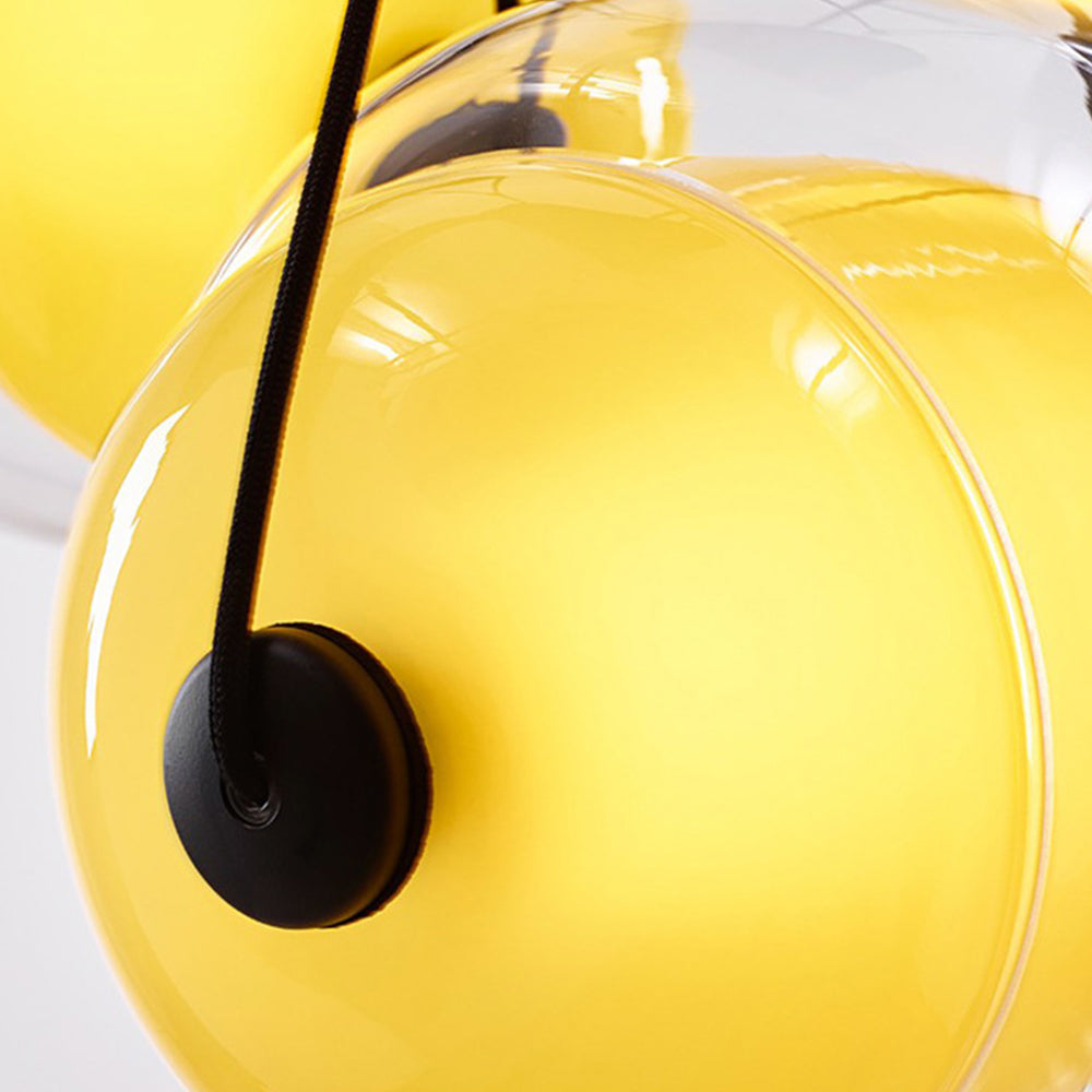 Valentina Design Luminaires Suspensions Bulle Moderne LED Verre Bleu/Jaune/Rose/Blanc Salon/Chambre à Coucher - Neutralighting