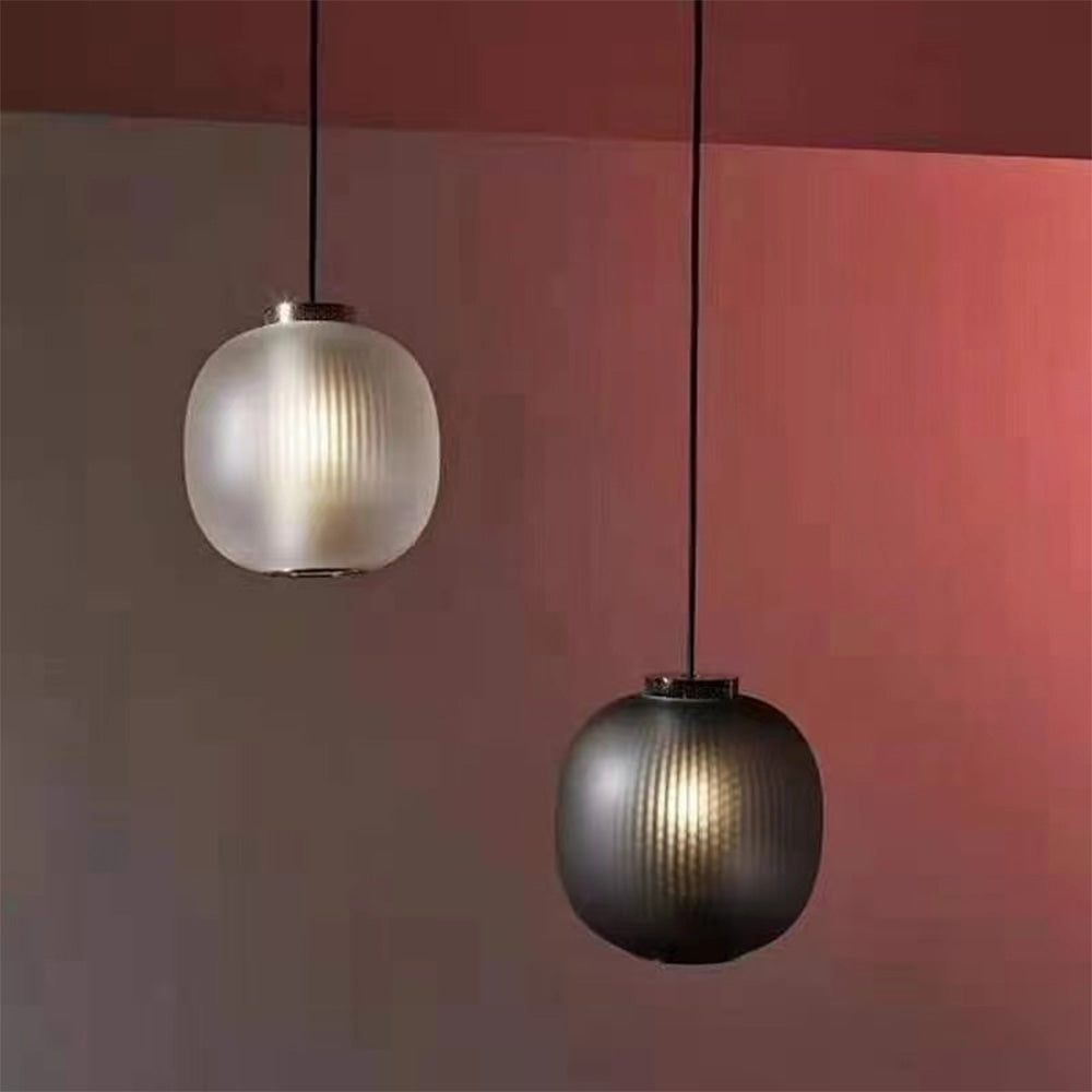 Valentina Design Luminaires Suspensions Globe Moderne Métal/Verre Gris Fumé/Blanc Sablonneux Salon - Neutralighting