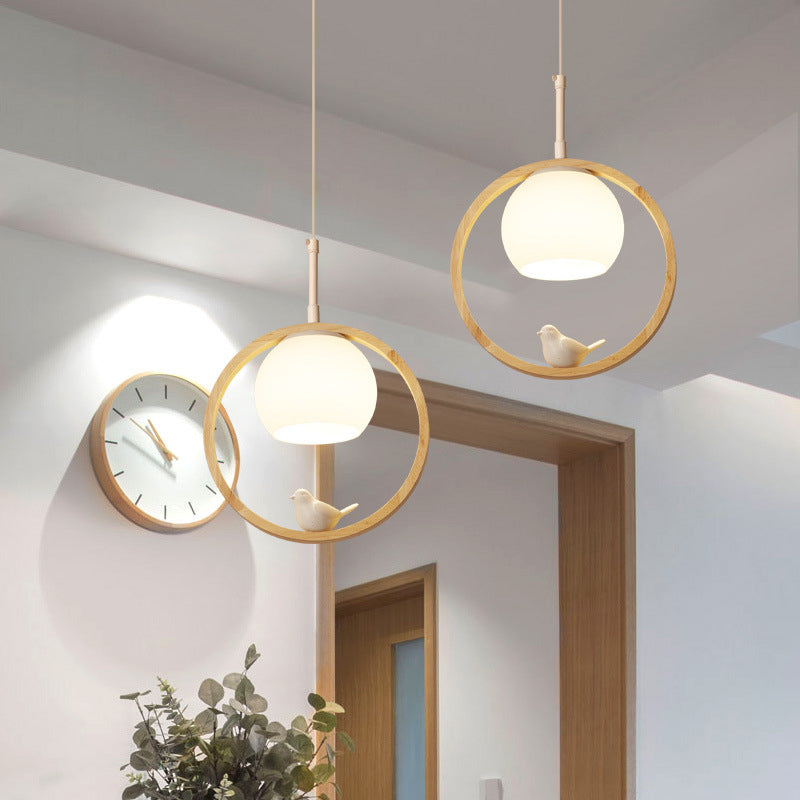 Alixor Suspension Rond Nordique. Bois/Métal. Bois. Chambre - Neutralighting