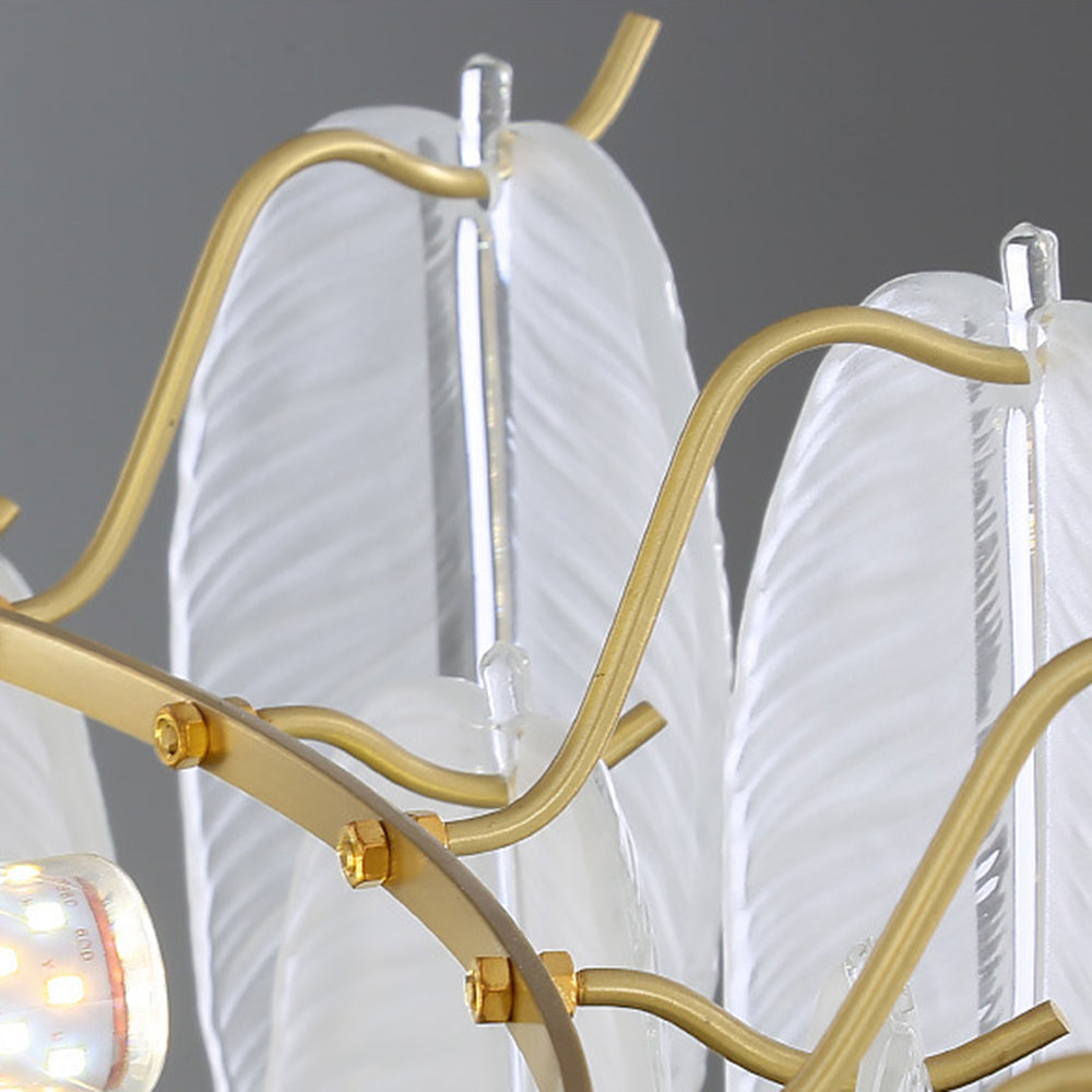 Kristy Suspension Plume Moderne, Cuivre/Verre, Doré, Salon - Neutralighting