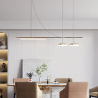 Arisha Longueur Moderne LED Suspension Noir Métal Salle À Manger - Neutralighting