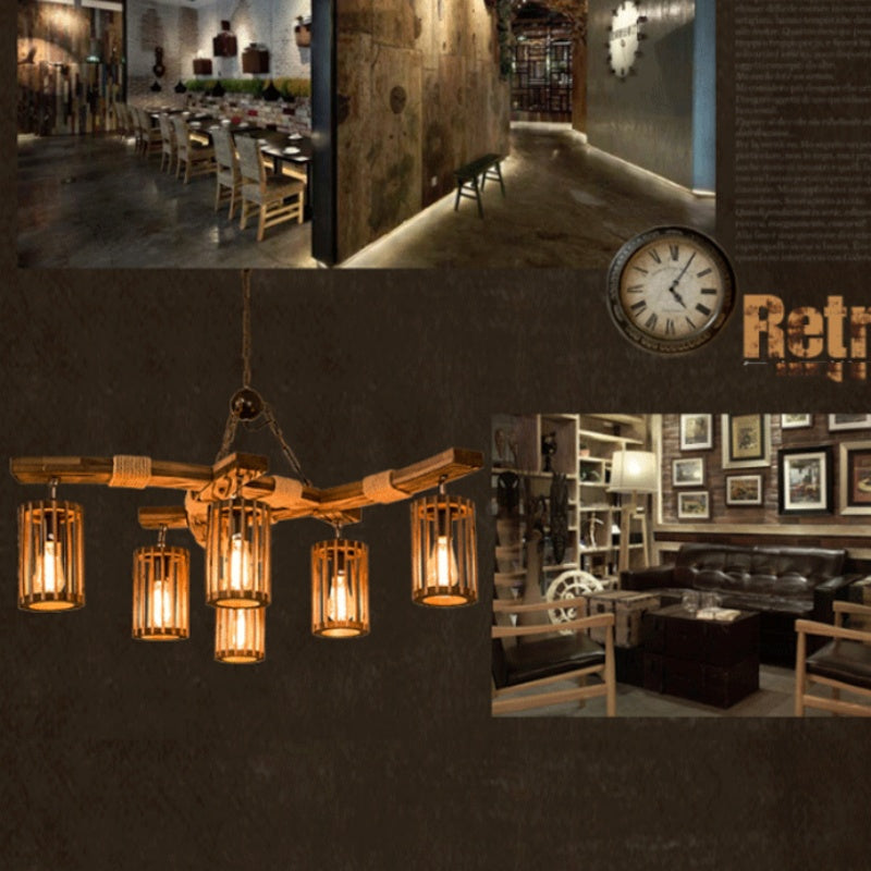Epoch Moderne Rétro LED Lustre Bois Salon/Salle À Manger/Bar - Neutralighting