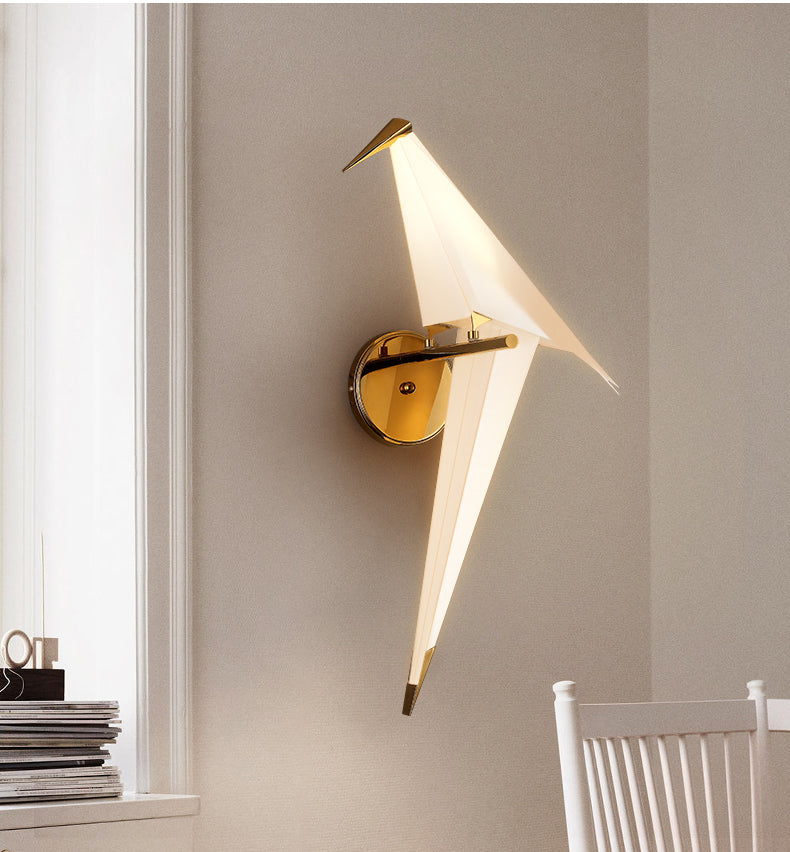 Arisha Lampe Murale Oiseau Vintage/Art-Deco, Métal/Acrylique, Chambre à Coucher - Neutralighting