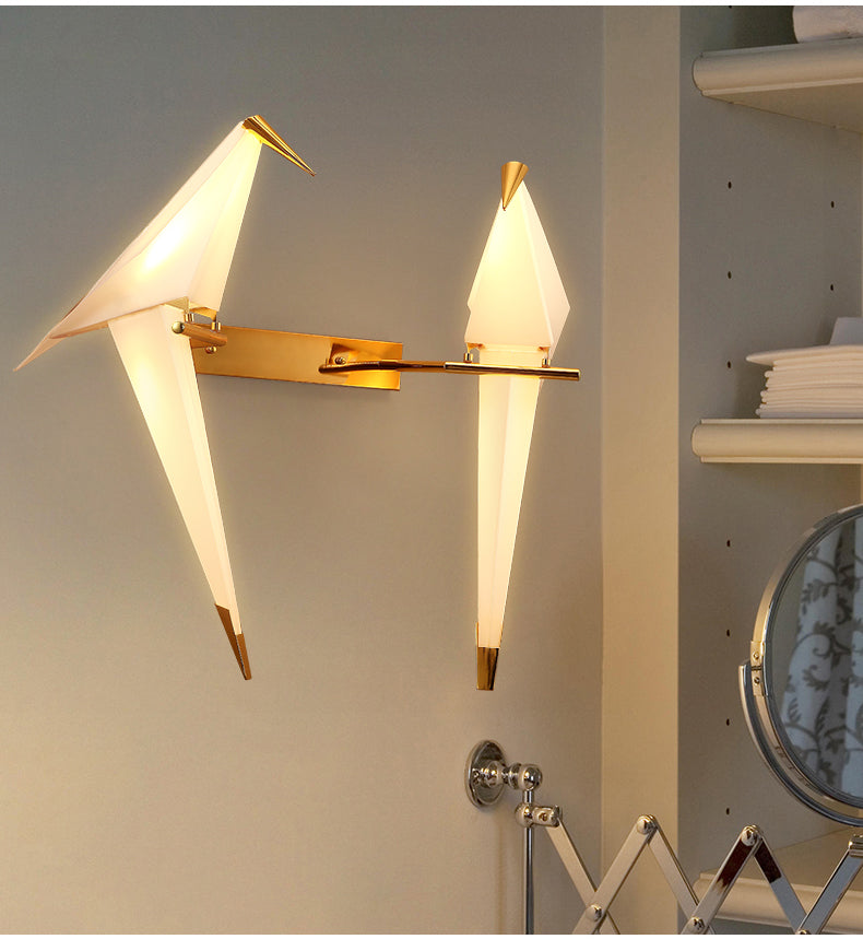 Arisha Lampe Murale Oiseau Vintage/Art-Deco, Métal/Acrylique, Chambre à Coucher - Neutralighting