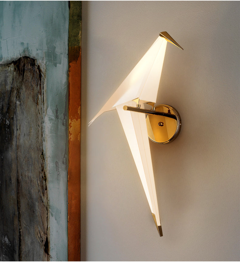 Arisha Lampe Murale Oiseau Vintage/Art-Deco, Métal/Acrylique, Chambre à Coucher - Neutralighting
