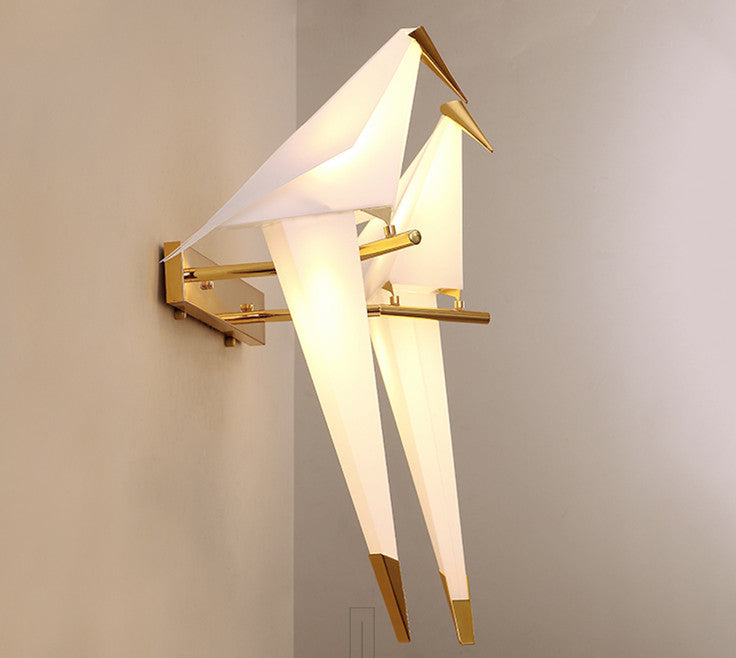 Arisha Lampe Murale Oiseau Vintage/Art-Deco, Métal/Acrylique, Chambre à Coucher - Neutralighting