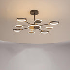 Moderne Suspension Multi Contemporaine, Metal/Acrylique, Noir Mat, Salon - Neutralighting