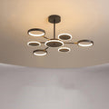 Moderne Suspension Multi Contemporaine, Metal/Acrylique, Noir Mat, Salon - Neutralighting
