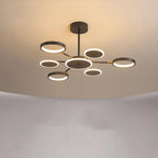 Moderne Suspension Multi Contemporaine, Metal/Acrylique, Noir Mat, Salon - Neutralighting