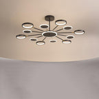Moderne Suspension Multi Contemporaine, Metal/Acrylique, Noir Mat, Salon - Neutralighting
