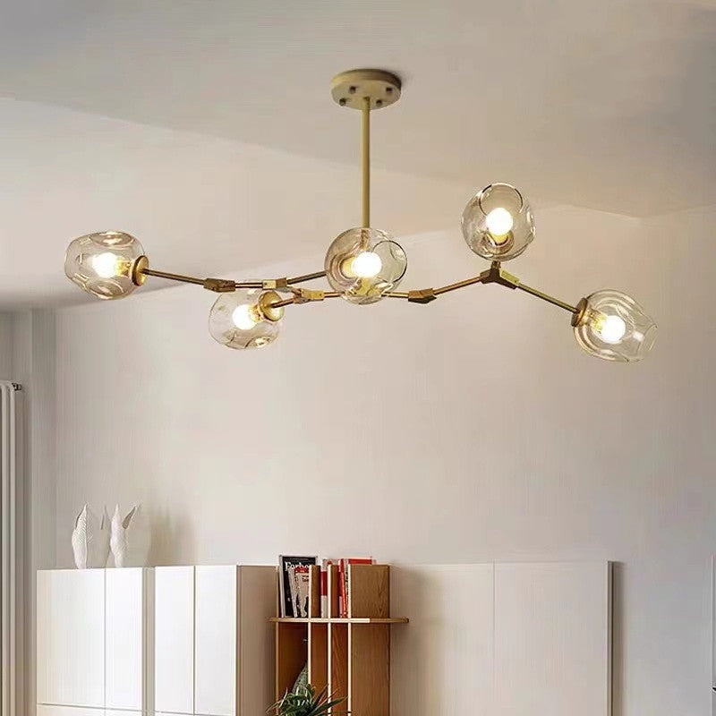 Valentina Suspension Multi Retro, Metal/Verre, Noir/Or, Chambre - Neutralighting