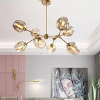 Valentina Suspension Multi Retro, Metal/Verre, Noir/Or, Chambre - Neutralighting